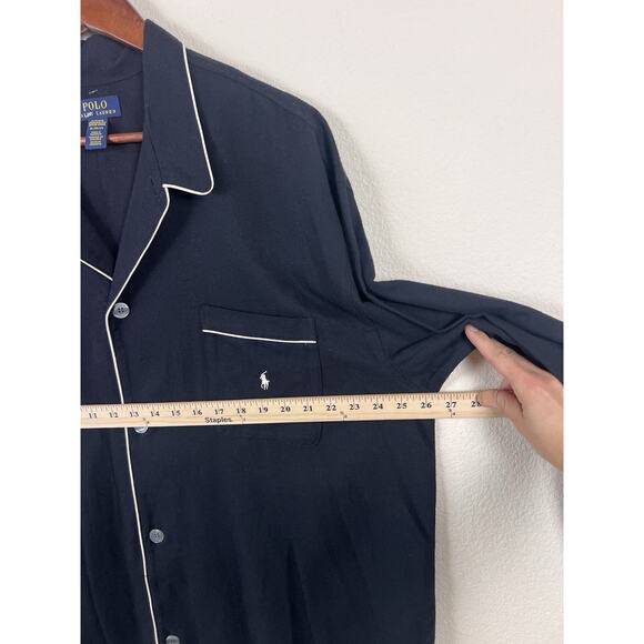 Polo Ralph Lauren Men’s Black Pajama Shirt XL Sleepwear Button Front Cotton - Picture 8 of 11